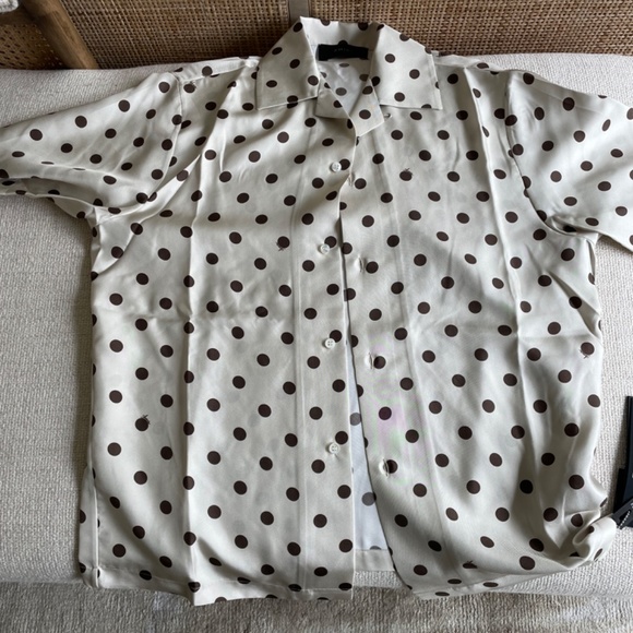 AMIRI Beige Polka Dot Bowling Shirt *Brand New* - Picture 2 of 3